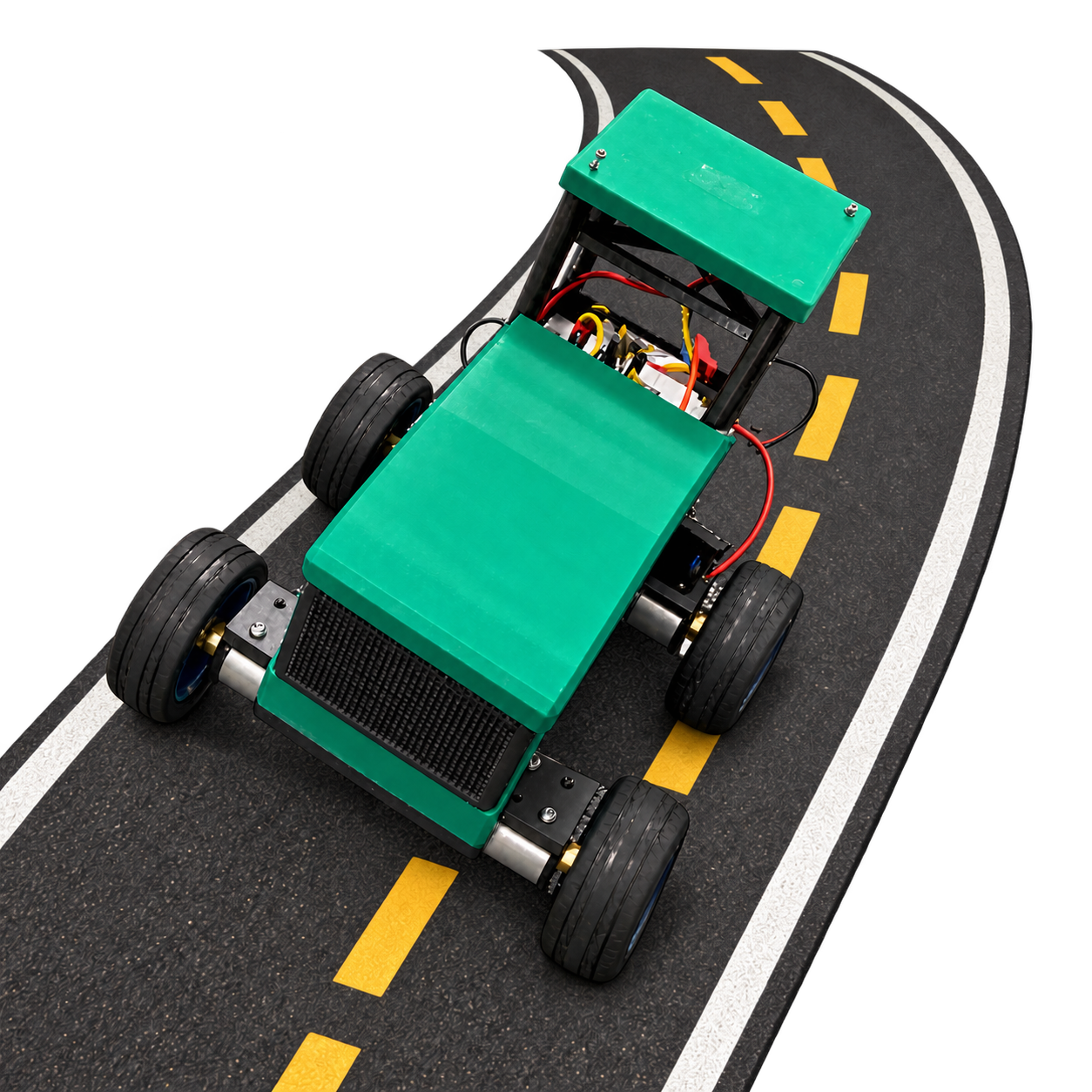 Transparent cutout of the John Deere tractor-inspired robot